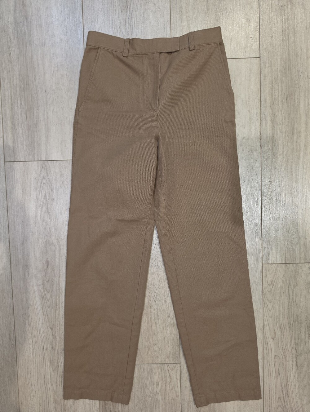 COS Brown Cotton Straight Leg Trousers Pants Minimalist Scandinavian Size 36
